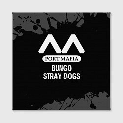 Холст квадратный Bungo Stray Dogs glitch на темном фоне, цвет: 3D-принт — фото 2