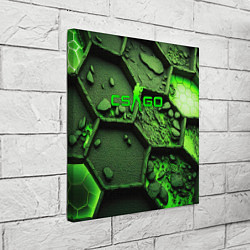 Холст квадратный CSGO green abstract, цвет: 3D-принт — фото 2