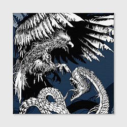 Холст квадратный Орёл против змеи, цвет: 3D-принт — фото 2