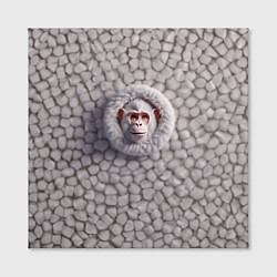 Холст квадратный Забавная белая обезьяна, цвет: 3D-принт — фото 2