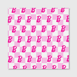 Холст квадратный Розовая шашка и Барби, цвет: 3D-принт — фото 2