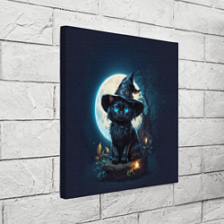 Холст квадратный Кот ведьмы - Хэллоуин, цвет: 3D-принт — фото 2
