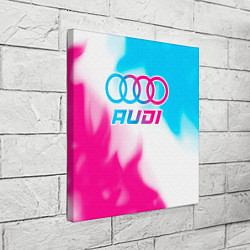 Холст квадратный Audi neon gradient style, цвет: 3D-принт — фото 2