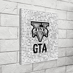 Холст квадратный GTA glitch на светлом фоне, цвет: 3D-принт — фото 2