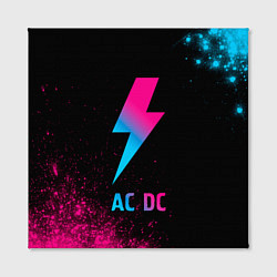 Холст квадратный AC DC - neon gradient, цвет: 3D-принт — фото 2