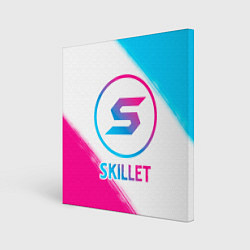 Холст квадратный Skillet neon gradient style, цвет: 3D-принт