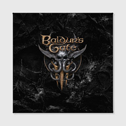 Холст квадратный Baldurs Gate 3 dark logo, цвет: 3D-принт — фото 2