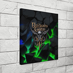 Холст квадратный Baldurs Gate 3 black blue neon, цвет: 3D-принт — фото 2