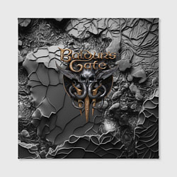 Холст квадратный Baldurs Gate 3 logo dark, цвет: 3D-принт — фото 2