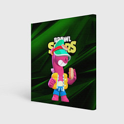 Холст квадратный Doug Brawl stars dark green, цвет: 3D-принт