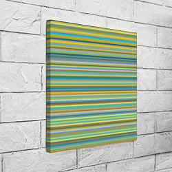 Холст квадратный Горизонтальные разноцветные полосы, цвет: 3D-принт — фото 2