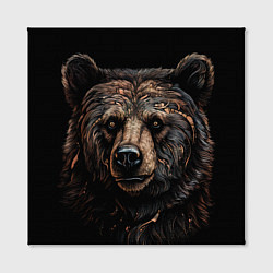 Холст квадратный Медведь крупный, цвет: 3D-принт — фото 2