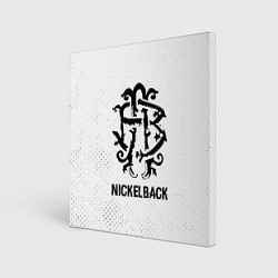 Холст квадратный Nickelback glitch на светлом фоне, цвет: 3D-принт