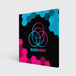 Холст квадратный Elden Ring - neon gradient, цвет: 3D-принт
