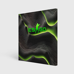 Холст квадратный CSGO green black logo, цвет: 3D-принт
