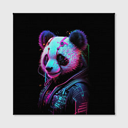 Холст квадратный Панда в красках киберпанк, цвет: 3D-принт — фото 2