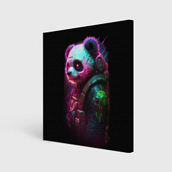 Холст квадратный Cyberpunk panda, цвет: 3D-принт
