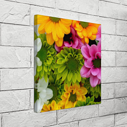 Холст квадратный Паттерн цветочный, цвет: 3D-принт — фото 2
