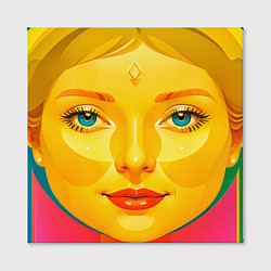 Холст квадратный Девушка желтоликая, цвет: 3D-принт — фото 2