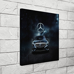 Холст квадратный Mercedes Benz black, цвет: 3D-принт — фото 2