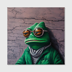 Холст квадратный Уставшная лягушка Пепе, цвет: 3D-принт — фото 2