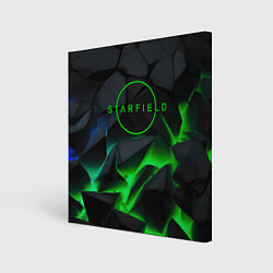 Холст квадратный Stafield logo green fire, цвет: 3D-принт