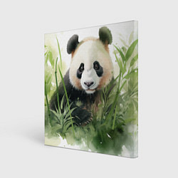 Холст квадратный Панда акварель, цвет: 3D-принт