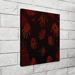 Холст квадратный Кровавые ладони, цвет: 3D-принт — фото 2