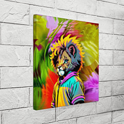 Холст квадратный Funny lion cub - pop art, цвет: 3D-принт — фото 2