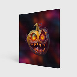 Холст квадратный Тыквенный монстр зубастик, цвет: 3D-принт