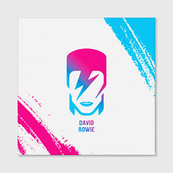 Холст квадратный David Bowie neon gradient style, цвет: 3D-принт — фото 2