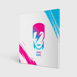 Холст квадратный David Bowie neon gradient style, цвет: 3D-принт