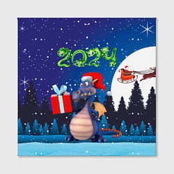 Холст квадратный Cиний дракон, цвет: 3D-принт — фото 2