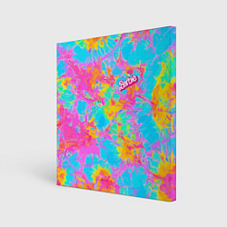 Холст квадратный Барбм - цветочный абстрактный паттерн - тай-дай, цвет: 3D-принт