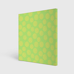 Холст квадратный Зеленый крупный горох геометрический орнамент, цвет: 3D-принт