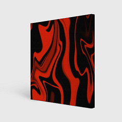 Холст квадратный Абстракция красно-чёрная искаженная, цвет: 3D-принт