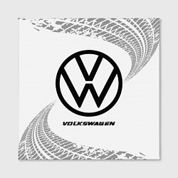 Холст квадратный Volkswagen speed на светлом фоне со следами шин, цвет: 3D-принт — фото 2