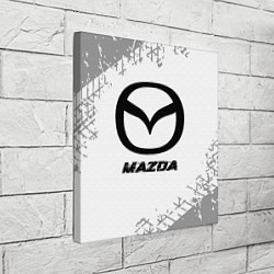 Холст квадратный Mazda speed на светлом фоне со следами шин, цвет: 3D-принт — фото 2