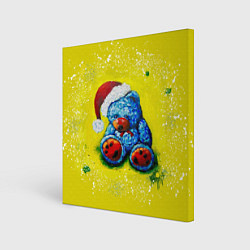 Холст квадратный Плюшевый синий Санта, цвет: 3D-принт