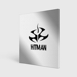 Холст квадратный Hitman glitch на светлом фоне, цвет: 3D-принт
