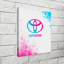 Холст квадратный Toyota neon gradient style, цвет: 3D-принт — фото 2