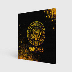 Холст квадратный Ramones - gold gradient, цвет: 3D-принт
