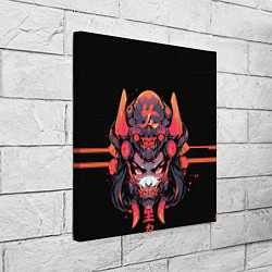 Холст квадратный Кибернетическая девушка-самурай, цвет: 3D-принт — фото 2