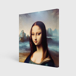 Холст квадратный Нейросеть - азиатская Мона Лиза, цвет: 3D-принт