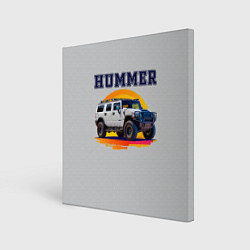 Холст квадратный Нейросеть - Hummer рисунок, цвет: 3D-принт