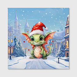 Холст квадратный Дракон зимние дни, цвет: 3D-принт — фото 2