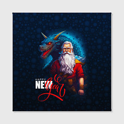 Холст квадратный Санта Клаус и дракон, цвет: 3D-принт — фото 2