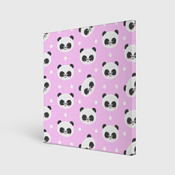 Холст квадратный Милая улыбающаяся панда, цвет: 3D-принт