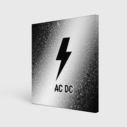 Холст квадратный AC DC glitch на светлом фоне, цвет: 3D-принт
