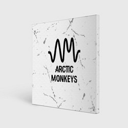 Холст квадратный Arctic Monkeys glitch на светлом фоне, цвет: 3D-принт